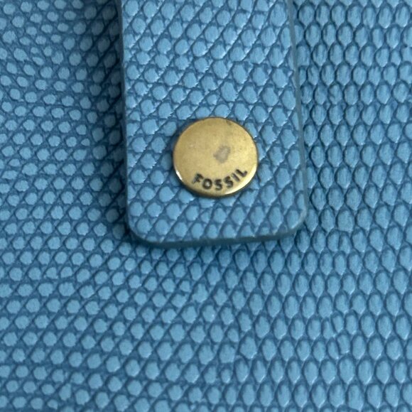 FOSSIL Mini Tab Card Wallet Wristlet Faded Indigo - Accordion Style Wallet - EUC - Picture 4 of 6